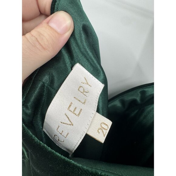 Revelry Sienna Velour Maxi Dress Women Plus Size 20 Emerald Green Festive - Picture 4 of 10